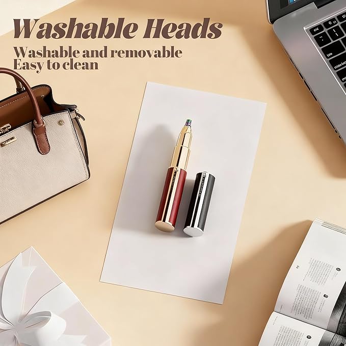 Womens Electric Nose Hair Trimmer 2 in 1 Electric Eyebrow Trimmer Portable Waterproof Eye Brow Razors Electric & Nose Hair Remover Rechargeable Flawless Eyebrow Trimmer, Red