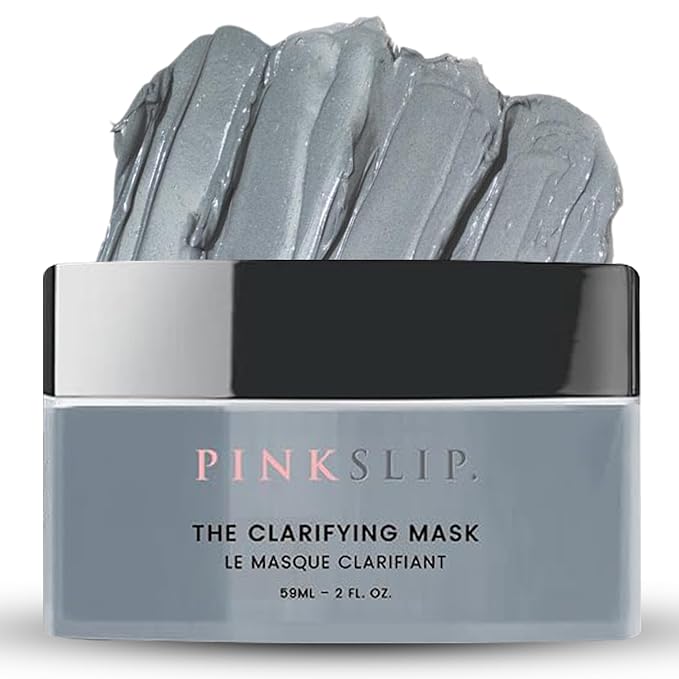 PINKSLIP The Clarifying Face Mask, Adaptogenic, Willow Bark, Holy Basil, Bamboo Stem Extract, Charcoal, Pumice for Pore Cleansing