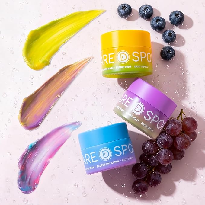 Lip Mask, Hydrating Overnight Lip Sleeping Mask, Lip Moisturizer for Dry Cracked Lips Care, Dual-Color Korean Lips Balm for Nourishing and Softening Lips, Minimizes Fine Lines - Lemon Mint