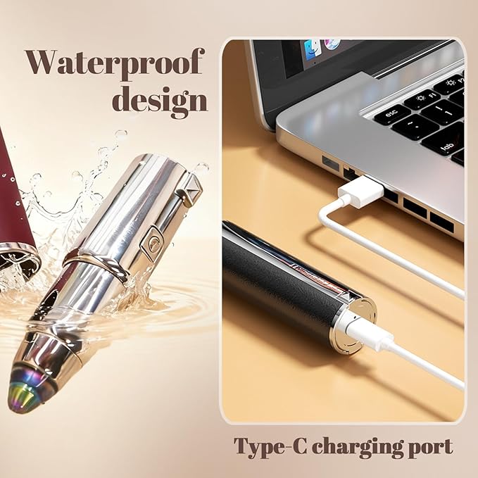 2 in 1 Electric Eyebrow Trimmer Red Nose Hair Remover Rechargeable Nose Hair for Women Men Waterproof Beauty Tool for Eyebrow Shaver