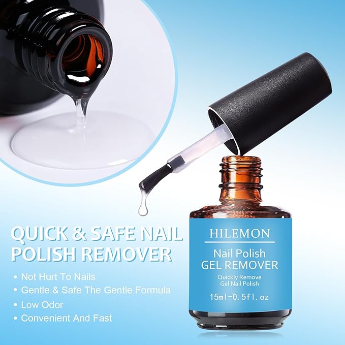 Quick Gel Nail Polish Remover, Easy Remove Gel Polish in 3 Minutes, No Need Soaking or Wrapping, Gel Remover for Nails 15ml (6PCS Remover)