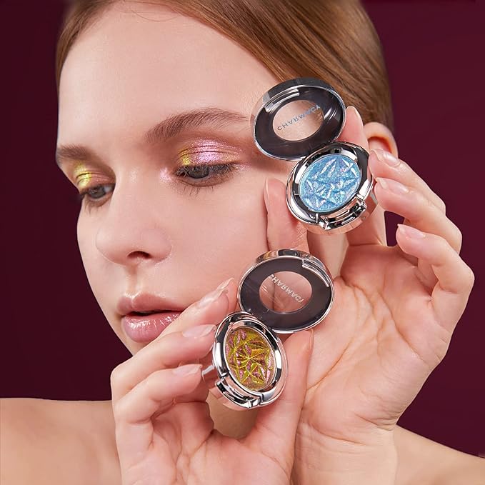 CHARMACY Multichrome Glitter Eyeshadow, Intense Color Shifting Creamy Eye Shadows, Highly Pigmented, Metallic Shimmer Eyeshadow #811