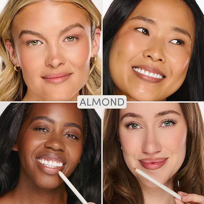 Everyday Neutral Lip Combo - Longwear Soft Definition Lip Liner (Almond) + Hydrating Effortless Lips Balm-Lipstick-Gloss Hybrid (Zinnia) for Natural, Mauve-Brown “Your Lips But Better” Look — Creamy,