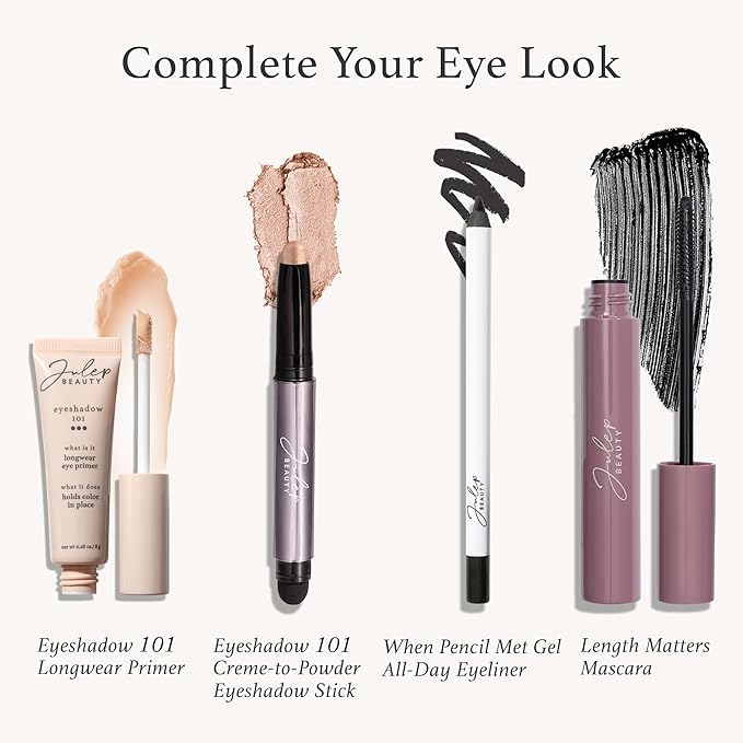 Julep Eyeshadow 101 Crème-to-Powder Waterproof Eyeshadow Stick Duo – Long-Lasting, Crease-Proof, Easy Apply with Built-in Smudger - Bronze Shimmer and Warm Gold Shimmer