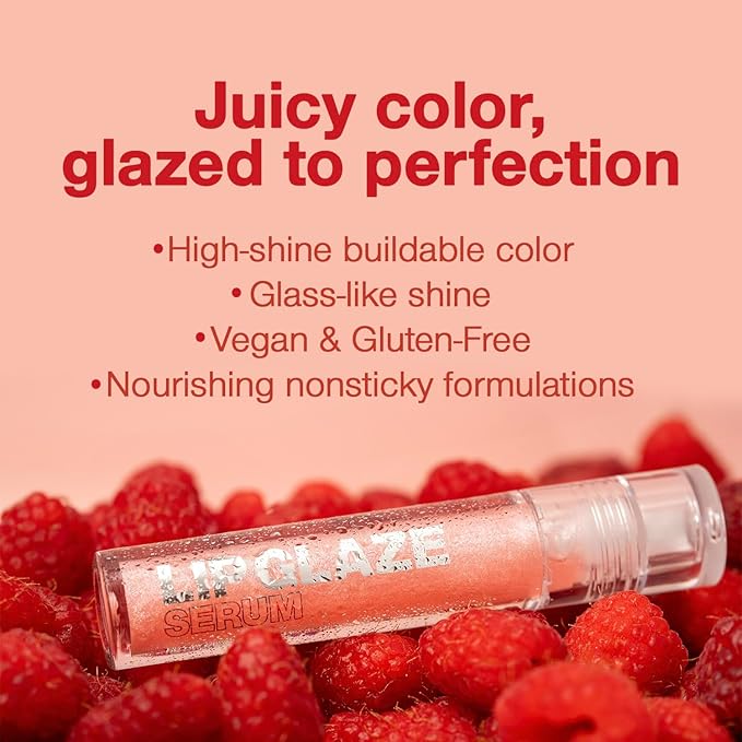 Palladio Lip Glaze Serum, Hydrating Lip Gloss with Peptides & Hyaluronic Acid for Plump, Smooth, and Nourished Lips – Vegan, High-Shine, Non-Sticky Finish (Red Merlot)