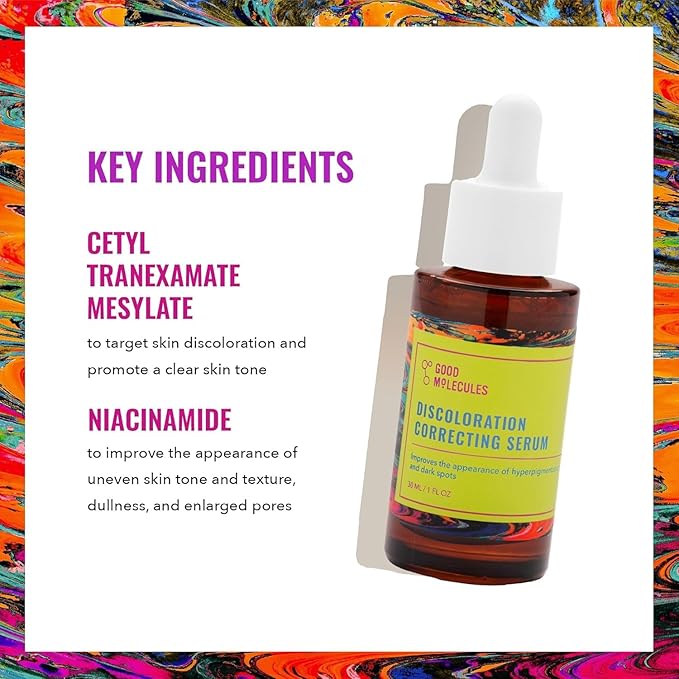 Good Molecules Discoloration Correcting Serum Pack 3 – 30 ml Each | Tranexamic Acid & Niacinamide Serum for Dark Spots and Hyperpigmentation, Skin Care for Face