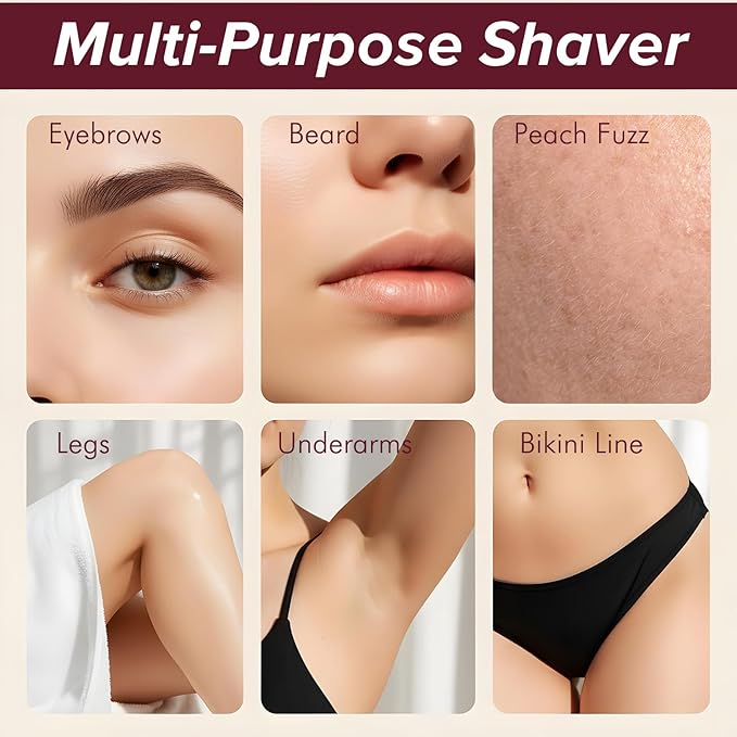 Eyebrow Razor for Women with 12 Refill Blades, Face Razors for Women Dermaplaning, Face Dermaplaning Tool with Dust Cover, for Eyebrows, Facial Hair, Peach Fuzz And Dead Skin Cells