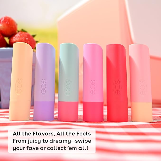 eos Natural Shea Lip balm - Acai Blackberry, Fresh Coconut, Mango Nectar, eos lip balm, All-Day Moisture, Lip Care, Shea Butter, Moisturizing, 0.14 oz, 3-Pack Sticks
