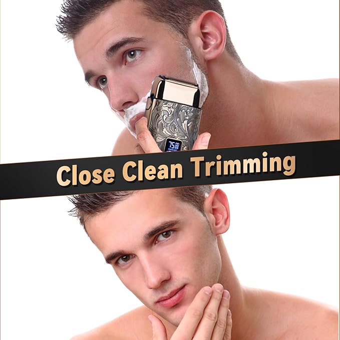 Ufree Close Shave Electric Foil Shavers for Men, 3-Speed Electric Razor, Bald Head Shavers, Face Shaving Beard Trimmer with LCD Display, Gifts for Men