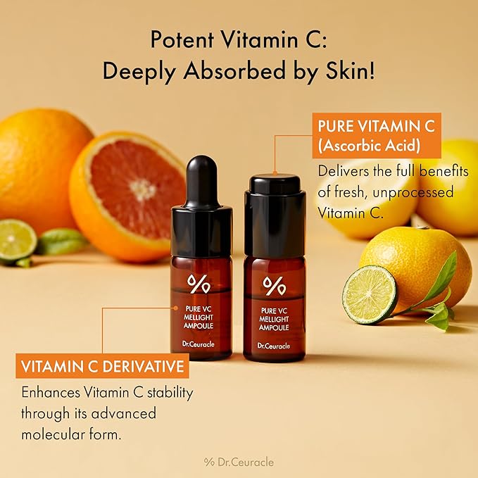 Dr.Ceuracle Pure Vitamin C Mellight Ampoule - Vitamin C Serum for Face, 4 Week Program for Anti-Oxidant, Firming, Clarify, Fade Pigmentation, Skin Radiance (4 Counts (Pack of 1))