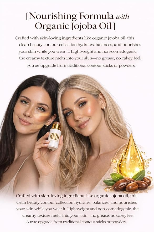 Golden Contour Collection – Cream Contour Set with CONCEALER LIGHT BEIGE,Shy Blush,Concealer Spice Ginger,Highlighter Candle Light.