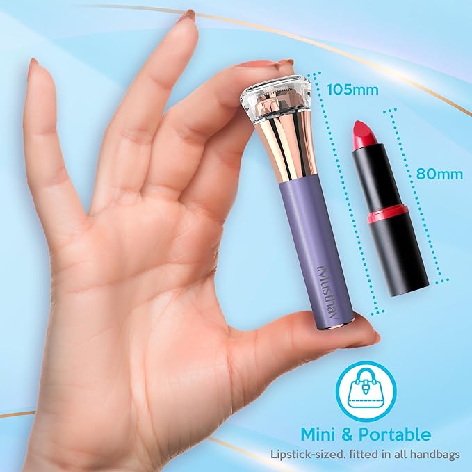 iMusthav Facial Hair Remover for Women | 18K Gold 20mm Dual Ring Head | 360° LED Light USB Rechargeable