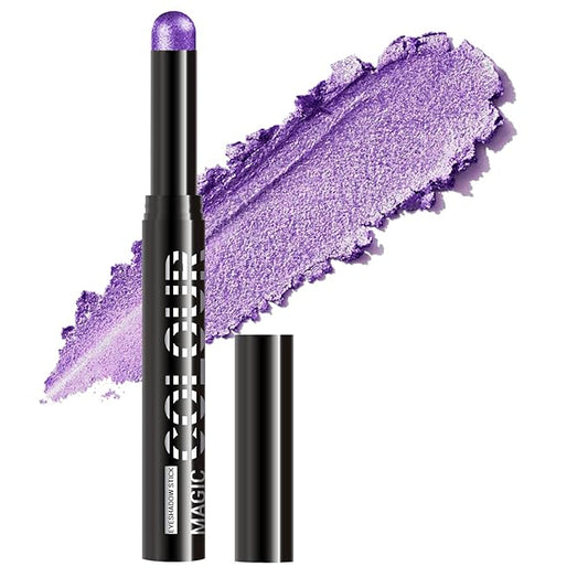 Glitter Cream Eyeshadow Stick, Purple Holographic Eye Shadow Stick, Long-Lasting and Blendable High Pigmented Single Eyeliner Makeup for Women, 23 Purple