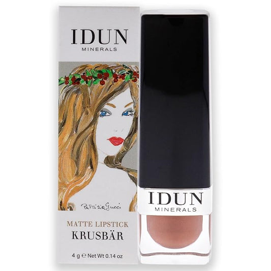 IDUN Minerals Matte Lipstick - Vegan Formula - Highly Pigmented - Rich Color Payoff - Long Lasting Wear - Suitable For All Skin Types - Krusbar - 0.14 Oz, Brownish Beige, (I0100318)