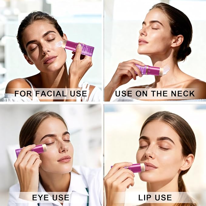 2 PCS Multi Balm, Volume Multi Balm Stick, Collagen Moisturizing Stick for Face, Eyes, Neck, Lips, Hydrating And Firming Skin, For Most Skin Types,Purple