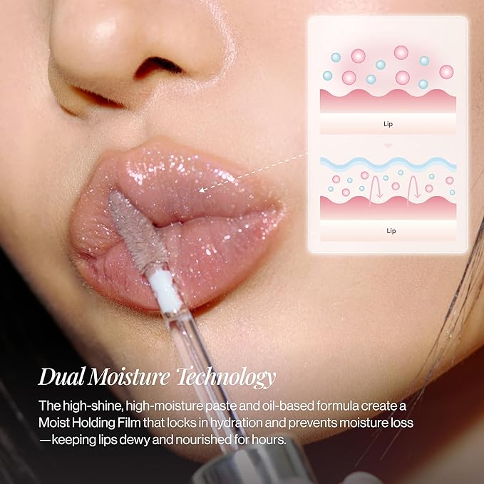 ENTROPY MAKEUP Tulle Lip Gloss, Lightweight 3D Pearl Shimmer, Ultra-Gloss High Shine, Non-Sticky Moisturizing Lip Gloss with Peptide Complex, Silk