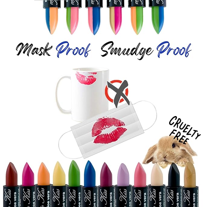 Pack of 6 Magic Kiss Color Changing Matte Lipstick set, Long Lasting Nutritious Lips Moisturizer Magic Temperature Color Change Lip Balm with Aloe Vera PH Lipstick Beauty Cosmetics Makeup MADE IN USA