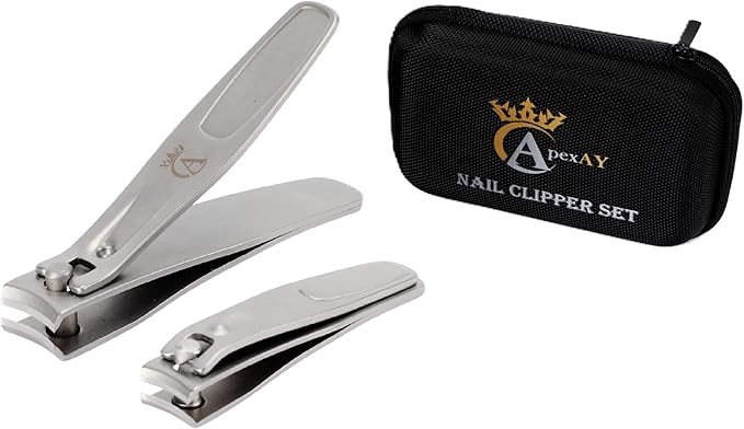 Made in Solingen, Germany – APEXAY Professional Nail Clippers Set, Premium Fingernail & Toenail Cutter for Men & Women, Heavy Duty, Surgical Stainless Steel, Sharp, Durable, for Thick Nails, Trim Easy