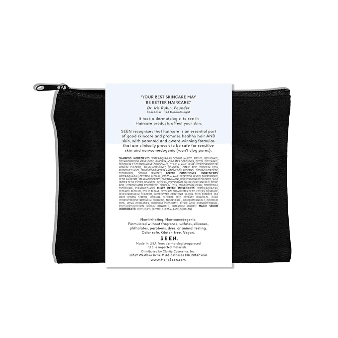 SEEN Curly On The Go Kit, Fragrance Free - Non-Comedogenic & Safe for Sensitive Skin - Curl-Defining Styling Hair Bundle - Anti Frizz - Heat Protectant