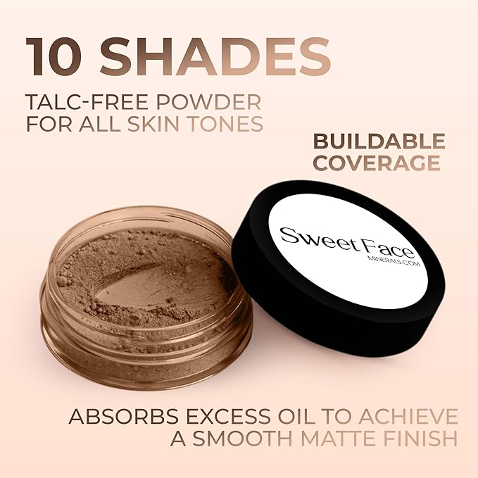 COCOA FOUNDATION (30g Full Size Sifter Jar) – Matte Mineral Makeup – Buildable Natural Coverage Loose Powder Foundation – Sweet Face Minerals, SPF 30