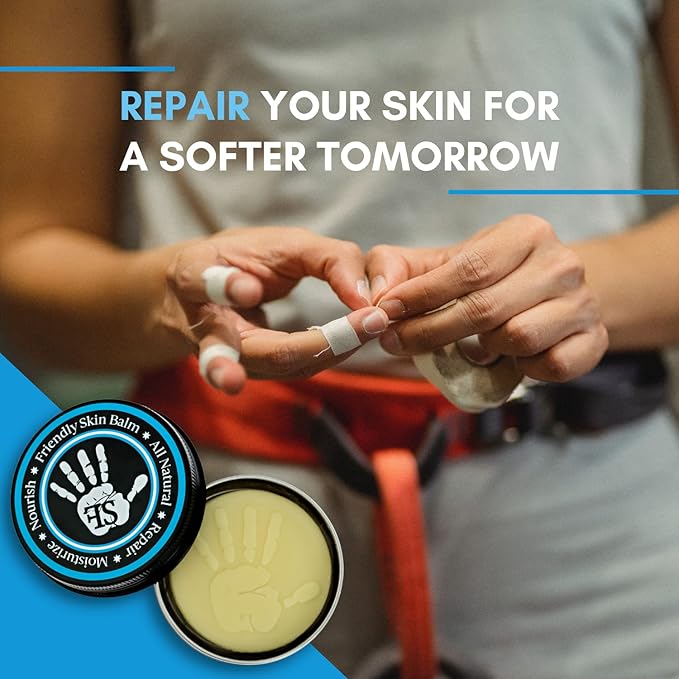 Organic Friendly Skin Balm - Organic Rock Climbing and CrossFit Hand Care for Athletes - Skin Friendly Moisturizing and Repair for Hands, Feet, Elbows and Lips
