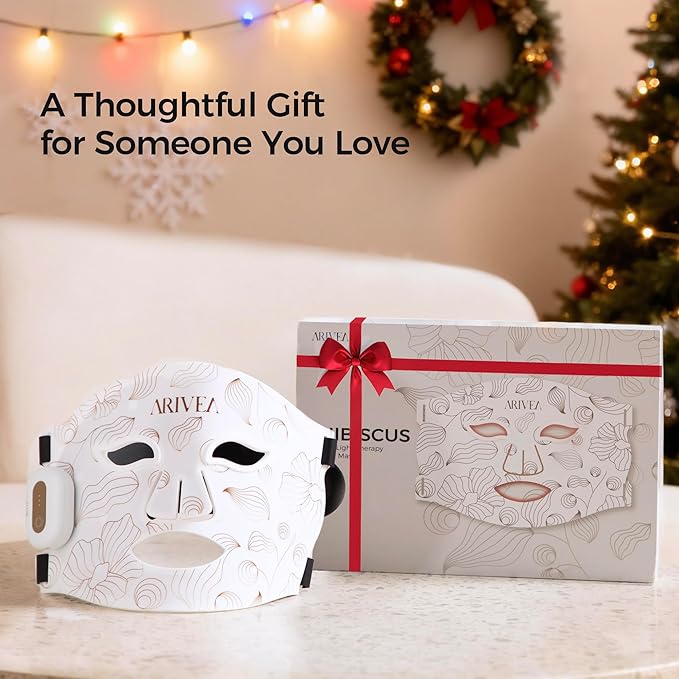 Red Light Therapy Mask for Face – Infrared Wireless LED Face Mask with 3 Modes, Portable Cordless Anti-Aging Light Therapy for Wrinkle Reduction, Acne Care & at-Home Skin (White)