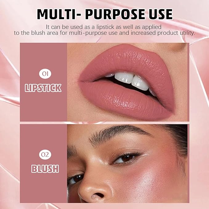 Matte Lip Gloss, Lip Gloss Silky Smooth Finish, Lipgloss Makeup Colorful and Creamy Texture, Lipstick for Every Occasion, Lip Oil Moisturizing and Hydrated #12