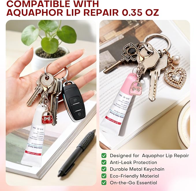 2 Pcs Keychain Holder for Aquaphor Lip Repair- Polypropylene Cap Accessory - Fit Lip Balm Keychain