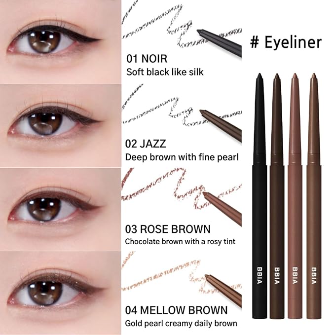 BBIA Last Auto Gel Eyeliner 17 Color – Multi-Use Longwear & Waterproof Mechanical Eye Liner Easy Drawing with Smooth Texture Smudge-Resistant Shadow & Glitter Vegan Korea Eye Makeup (02 JAZZ)