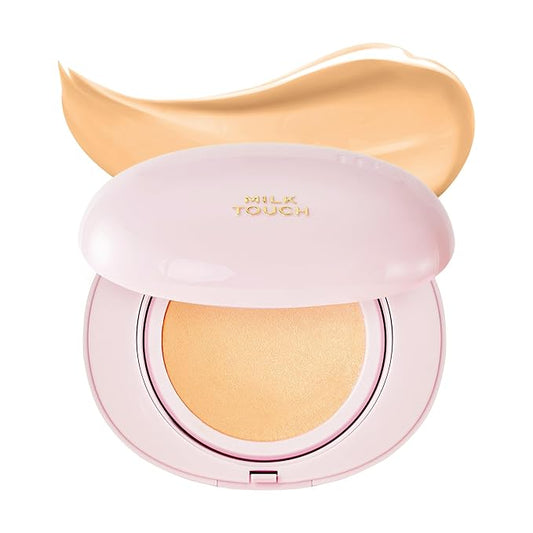 milktouch Cushion Foundation, 24H Flawless Skin, Radiant Shine, No Oxidation, Long-Lasting, Non-Creasing, 60% Hydrating Skincare Infused Korean, Stocking Stuffers, Christmas Gifts (24W Honey)