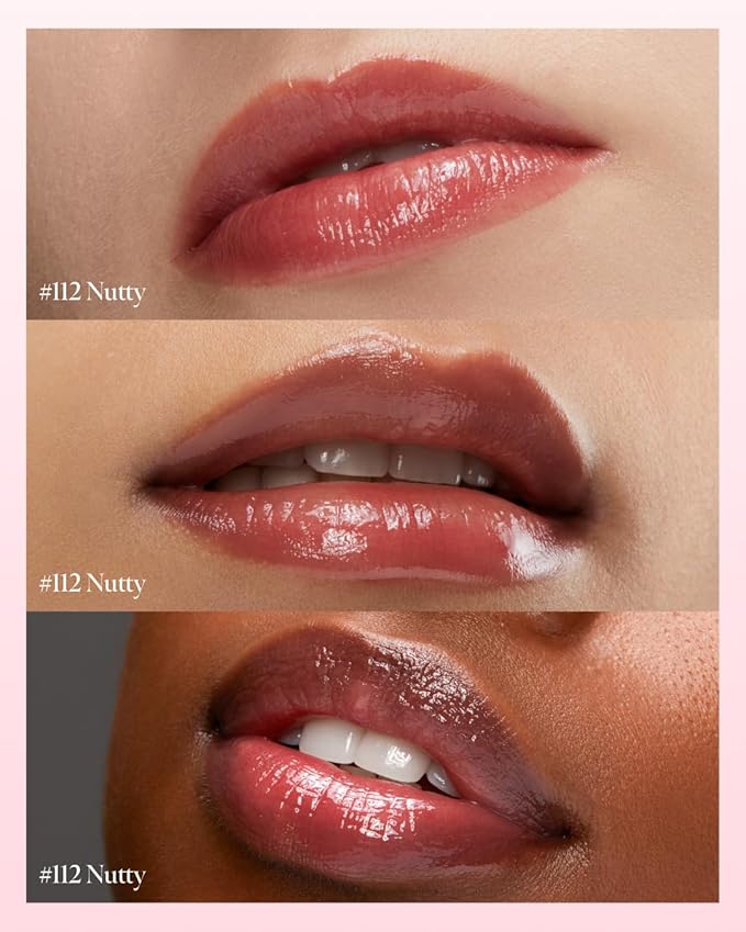 Glow Lock Jelly Tint 112 Nutty 4g, Hydrating Jelly Glow Lip Stain, Glass-Like Shine Lip Gloss, Long-Lasting Color, Moisturizing Lip Enhancer, Collectible Lock-Shaped Design, Korean Makeup