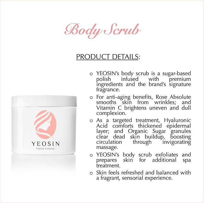 Body Scrub, Luxurious and Anti-Aging with Rose Absolute & Signature Fragrance 16oz (Made in USA)