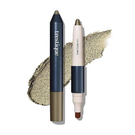 trestique Shadow Crayon, Refillable Eyeshadow Crayon With Built-In Blending Brush, Multi-use Eye Makeup