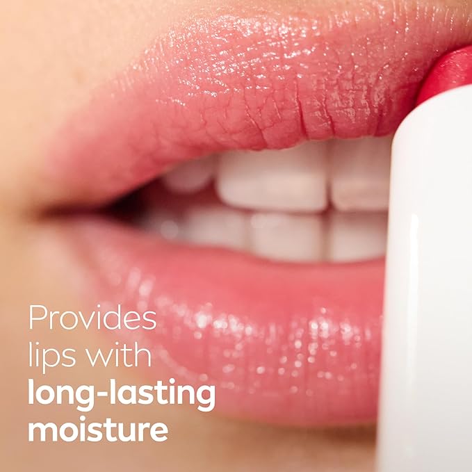 NIVEA Shimmer Lip Care, Shimmery Lip Balm Pack with Shea Butter, Nourishing Oils and Vitamin C & E, 3-in-1 Moisture, Repair and Shimmer, 0.17 Oz Stick, Pack of 4