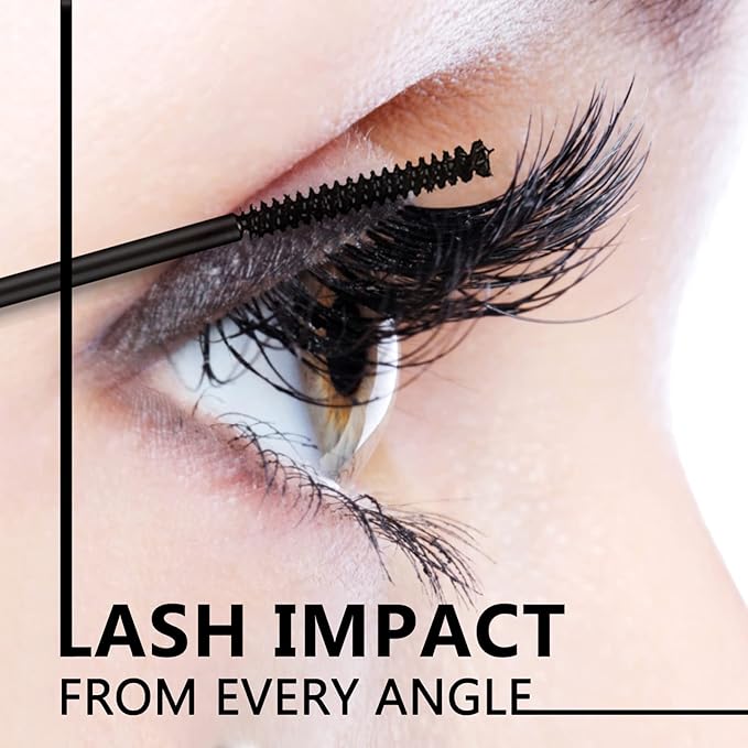 O'CHEAL Lash Lengthening Mascara, Voluminous Soft Lashes Makeup, Flake Free Formula, Hypoallergenic, Clump Free, Waterproof Long Lasting Natural for All Day - Intense Black (Pack of 2)