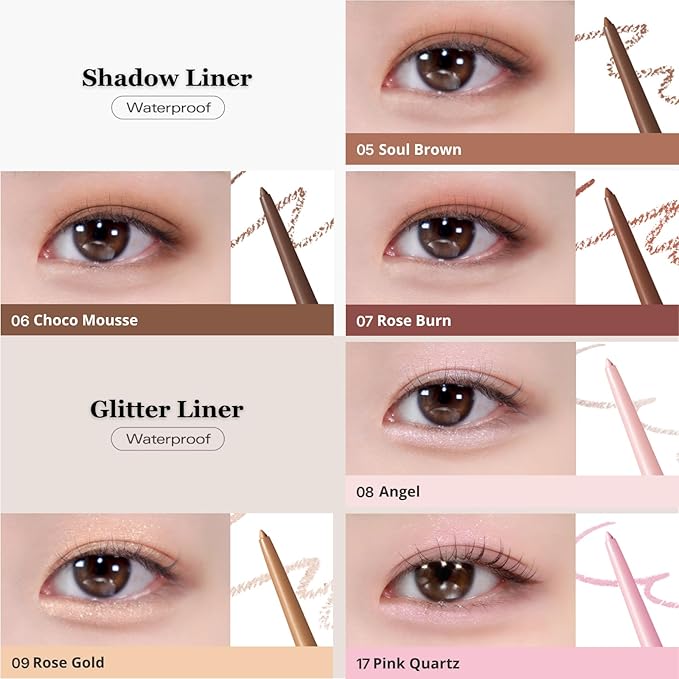 BBIA Last Auto Gel Eyeliner 17 Color – Multi-Use Longwear & Waterproof Mechanical Eye Liner Easy Drawing with Smooth Texture Smudge-Resistant Shadow & Glitter Vegan Korea Eye Makeup (01 NOIR)