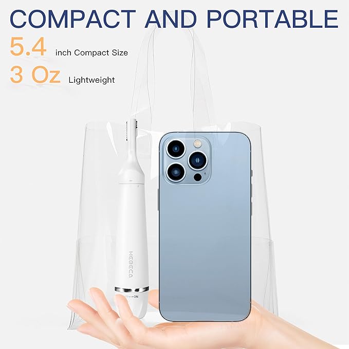 HEBECA Nose Hair Trimmer for Women Men - Electric Ear and Nose Hair Trimmer - 2 in 1 Facial Hair Remover Portable for Painless Face Eyebrow Trimmering Waterproof (Pearl White 2in1)