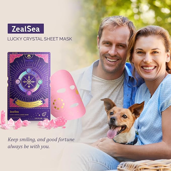 ZealSea Collagen Face Mask Skincare for Anti Aging, Hydrating Face Masks, Oat Peptide Face Mask for Wrinkles & Fine Lines, Beauty Sheet Mask, Self Care Gift for at Home Spa Party pack of 2