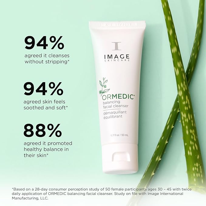 IMAGE Skincare, ORMEDIC pH Balancing Facial Cleanser, Mild Foaming and Hydrating Face Wash with Aloe Vera, 1.7 fl oz