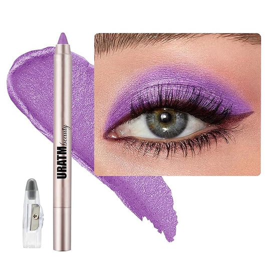 Violet Eyeshadow Stick, Blendable Creamy Eye Brightener Stick, Waterproof Eyeshadow Pencil Long Lasting Crayon, Smooth Shimmer Eye Shadow Highlighter Eye Liner Makeup.#B06 violet shimmer