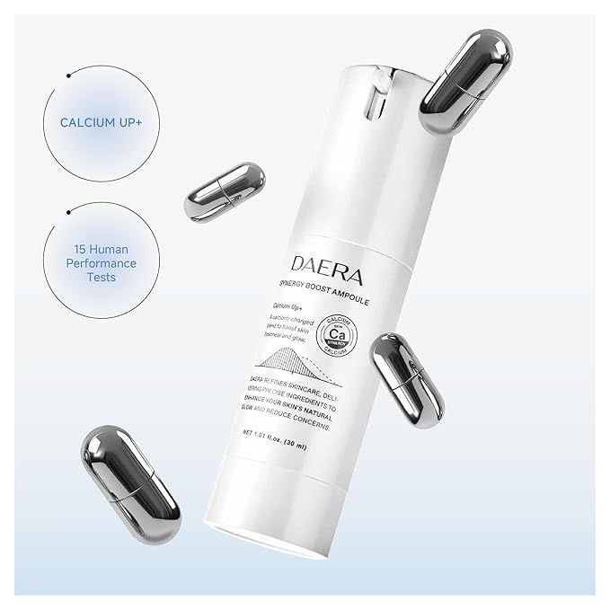DAERA Synergy Boost Ampoule - Brightening Face Serum & Dark Spot Correcting Ampoule with Calcium Up+ Complex, Anti-Aging Serum Fades Wrinkles, Korean Skincare for Glowing Skin, 30ml