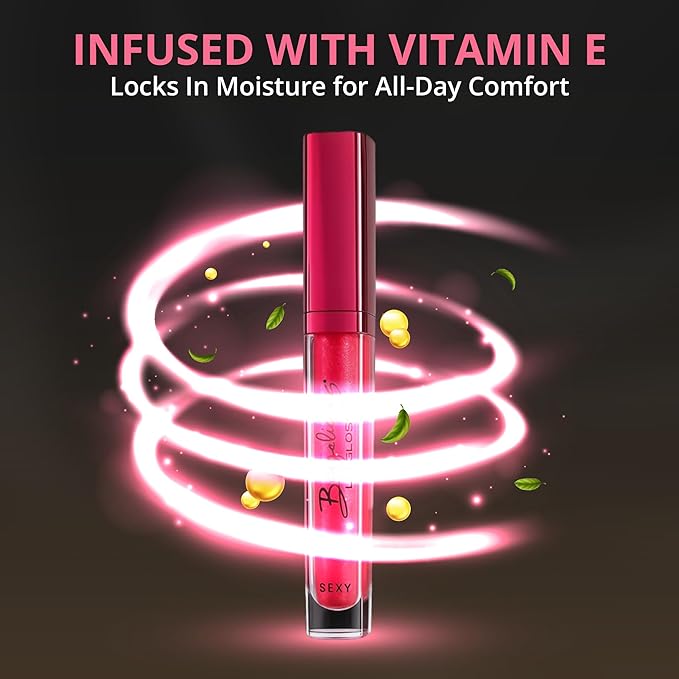 Pink Lip Gloss for Women – Infused with Vitamin E – Non-Sticky, Long Lasting, High Shine, Clean Formula – Pink Lipgloss, 1 Pack