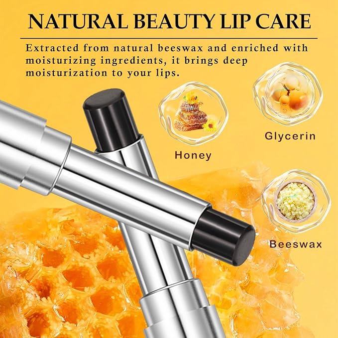 Noir Honey Lipstick, Moisturizing Lip Color, Nourishing Lip Balm, Honey Noir Lipstick Suitable for All Skin Tones, Natural Lip Care, Long-Lasting Moisturization Non-Sticky (Black)