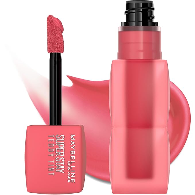 MAYBELLINE Super Stay Teddy Lip Tint, Long Lasting Matte Lipstick For Up To 12HR Wear, Petalcore, 1 Count