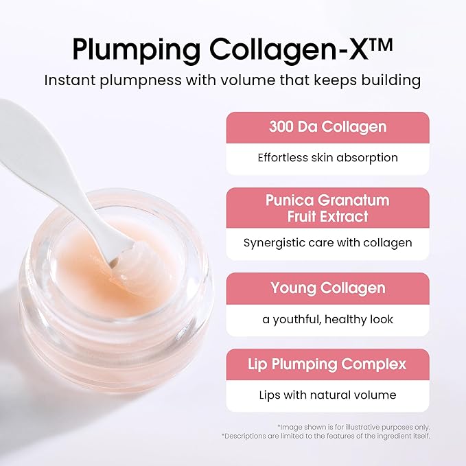 Celare Collagen Glow Plumping Lip Mask | K-Beauty | Non-sticky Overnight Lip Mask & Moisturizing balm With Collagen, Peptides, Hyaluronic Acid & Shea Butter For Dry & Flaky Lips | 6.3 g / 0.22 oz.