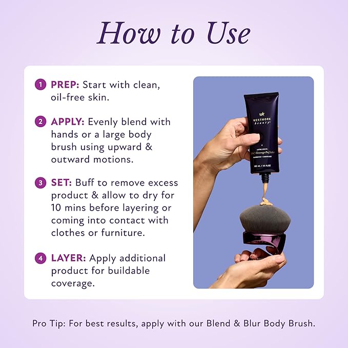 Westmore Beauty Body Coverage Perfector – Waterproof Leg & Body Makeup - Tattoo Cover Up Makeup - 3.5 Oz (Deep Radiance)