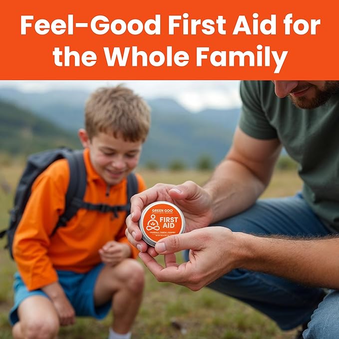 Green Goo First Aid Salve, All-Natural Cream for Healing Cuts, Scrapes, Blisters, Chafing, Sunburns & More, 4 Oz
