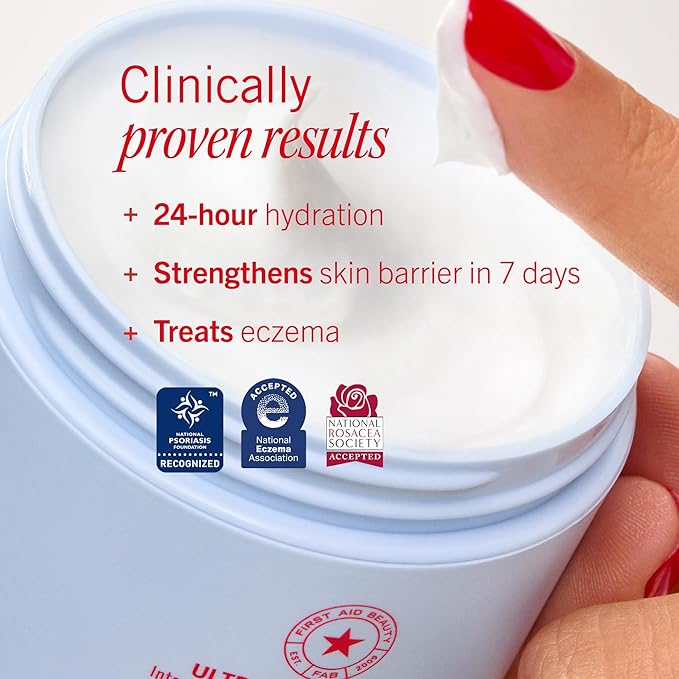 First Aid Beauty - Ultra Repair Cream - Intense Hydration Face & Body Moisturizer - Whipped Colloidal Oatmeal Clinically Proven to Strengthen Skin Barrier in 7 Days - Helps Relieve Eczema, 4 oz