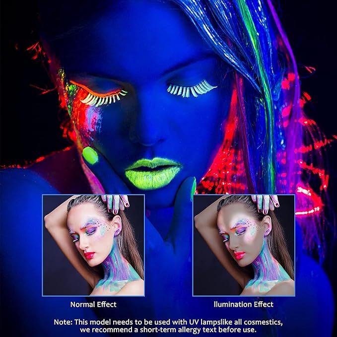 12 Pcs Face Painting Kits for Kids, Glow In The Dark Under UV Black Light Sticks，Face Body Paint Glow Party Supplies，for Birthday, Halloween, Thanksgiving Day, Cosplay Makeup, Gifts for Kids Adult