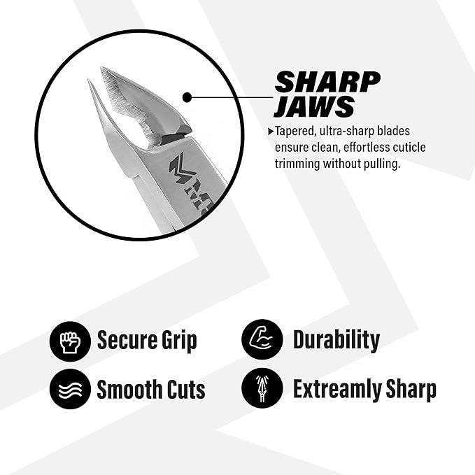 MUSI Cuticle Cutter & Nail Nipper - Durable, Stable & Super Sharp Stainless Steel, Precision Jaw Dead Skin Remover for Fingernails & Toenails, Manicure & Pedicure
